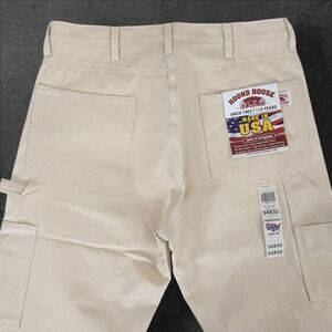 Roundhouse 1101 Work Dungaree Jeans 34x32 White Canvas USA Made NWT